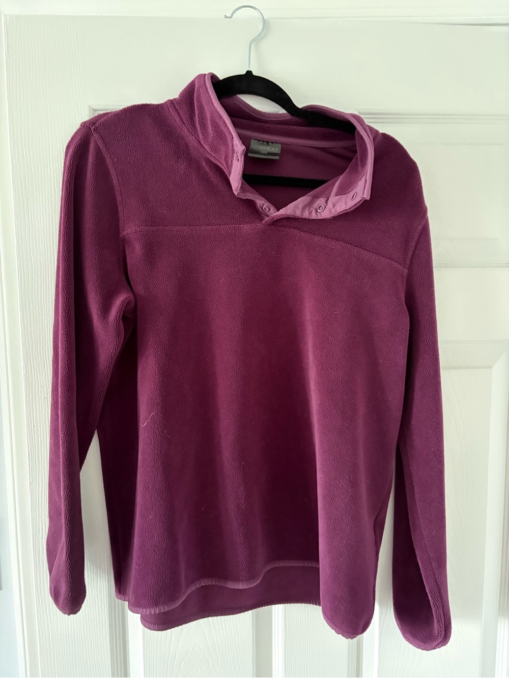 32 Degrees Plum Fleece Snap-Neck Pullover